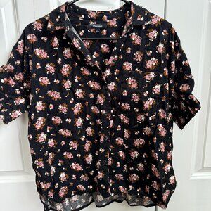 Madewell velvet floral dress shirt